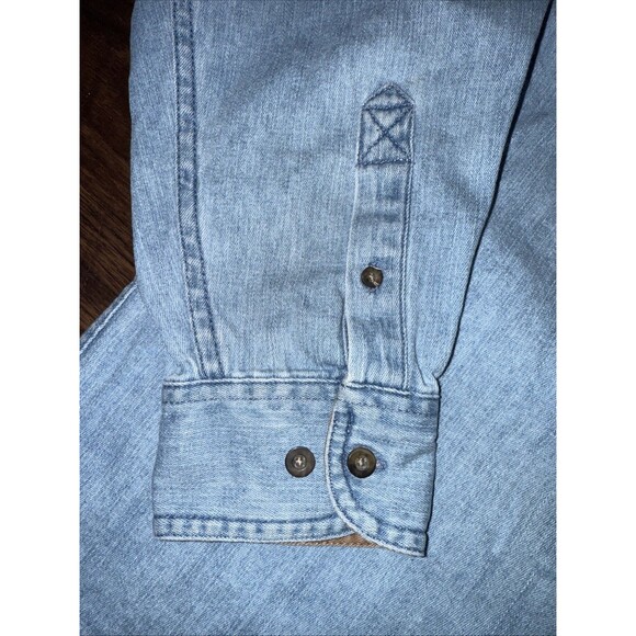 Harley-Davidson Denim Button-Up Shirt V Twin Power Mens L GUC - Picture 3 of 7